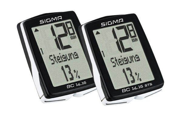 Sigma Sport Fahrrad Computer BC 14.16, 14 Funktionen, Höhenmessung, Kabelgebundener Fahrradtacho