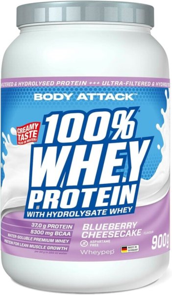 Body Attack 100% Whey Protein 900g Bluberry Cheesecake